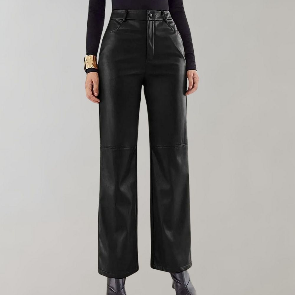 Jaska™ Straight cut leather trousers