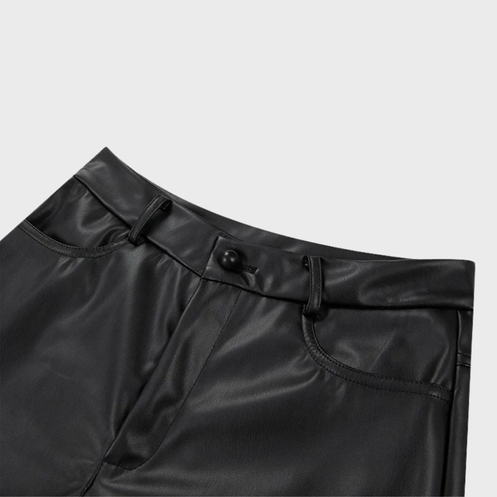 Jaska™ Straight cut leather trousers