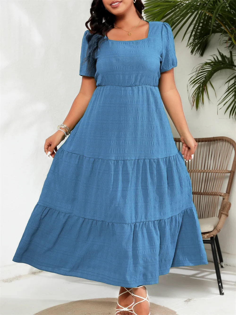 Jady™ Plus-Size Square Neck Dress