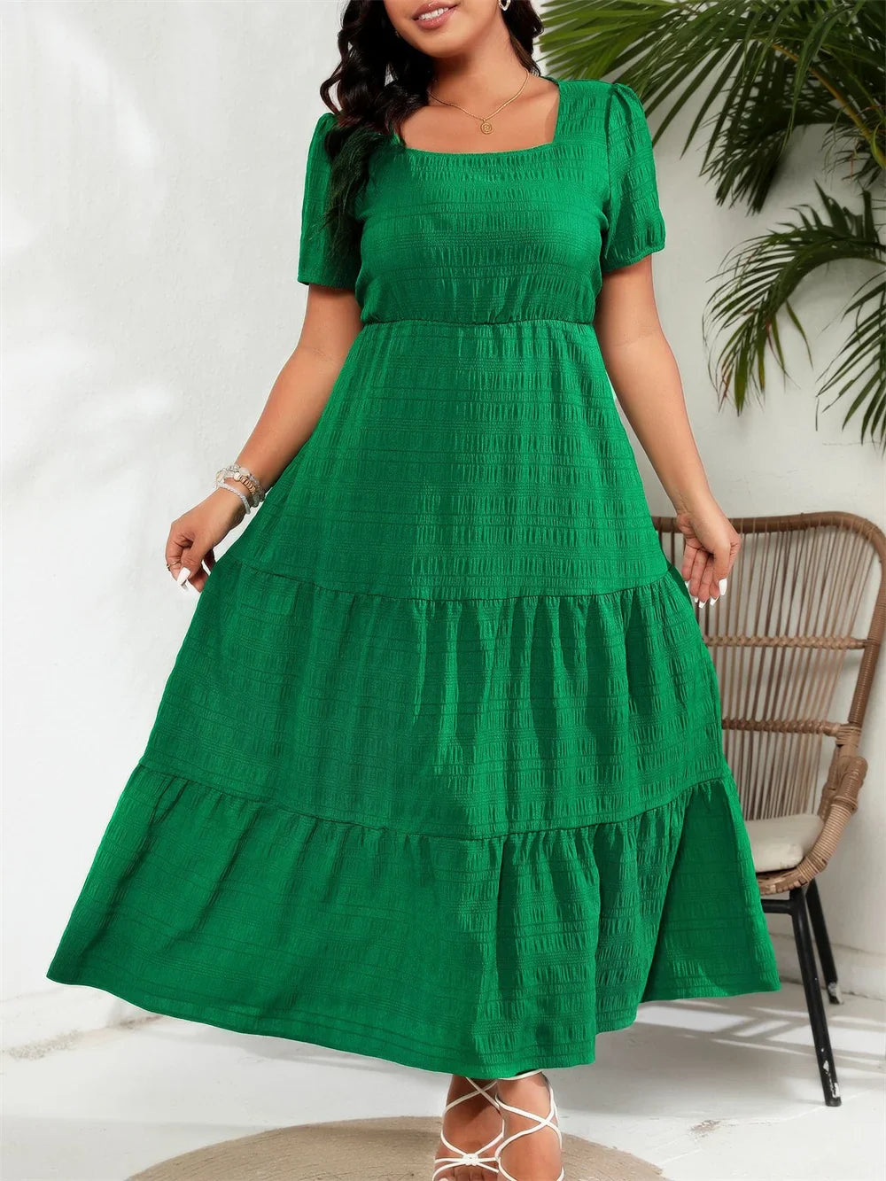 Jady™ Plus-Size Square Neck Dress