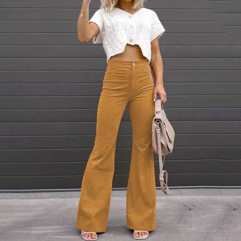 Luna™ corduroy trousers with flare and high waist