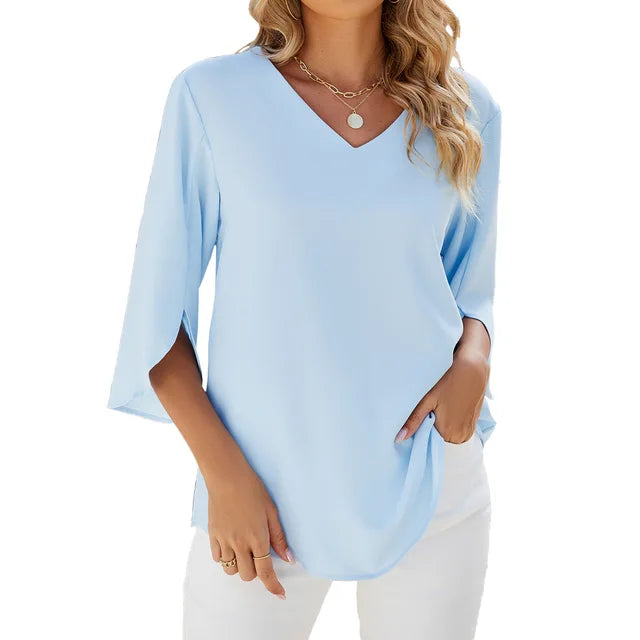 Carra™ V-neck blouse