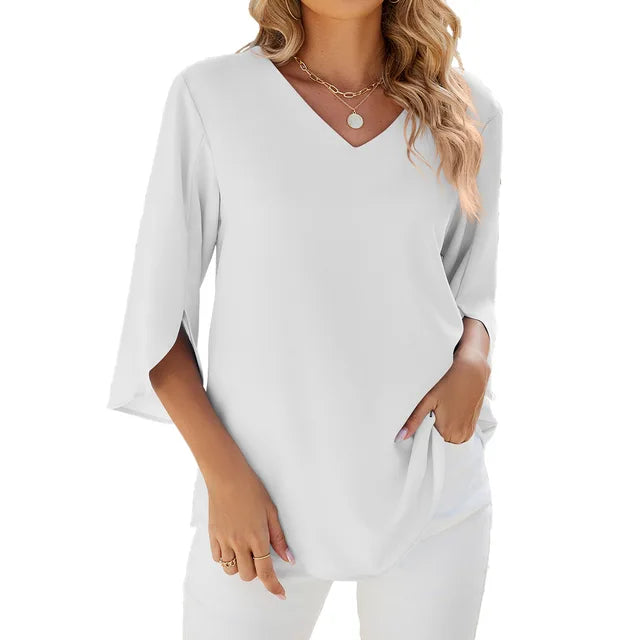 Carra™ V-neck blouse