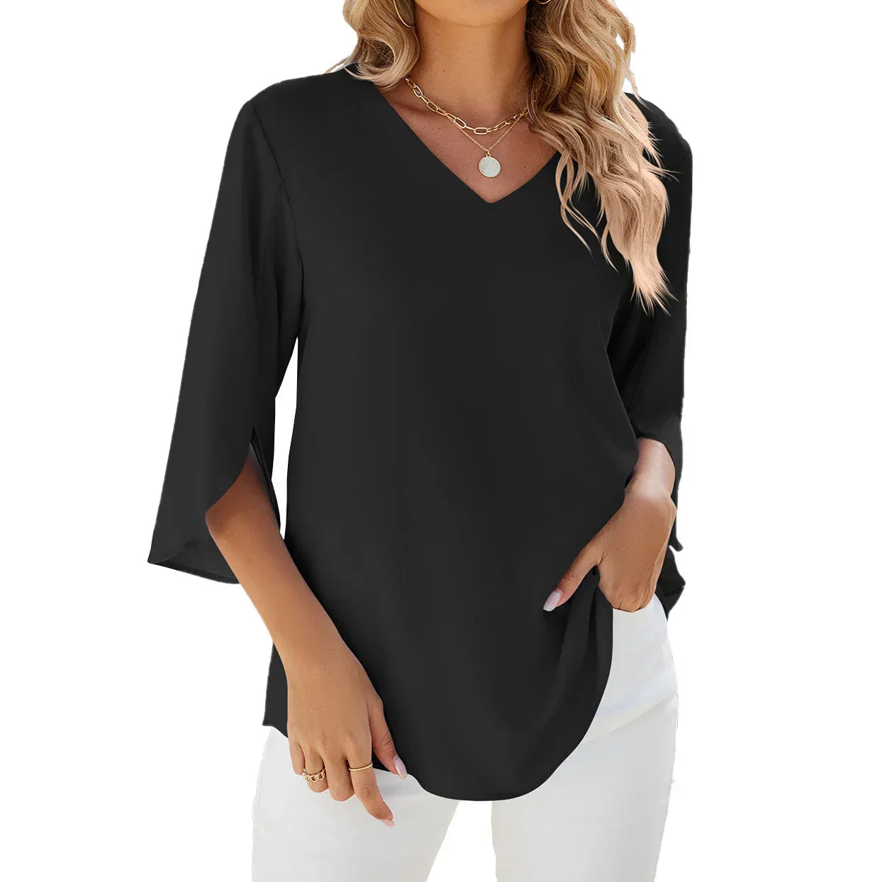 Carra™ V-neck blouse