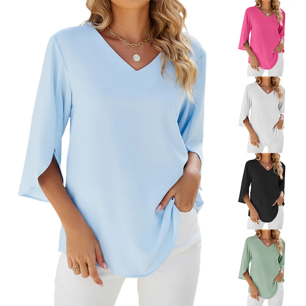 Carra™ V-neck blouse