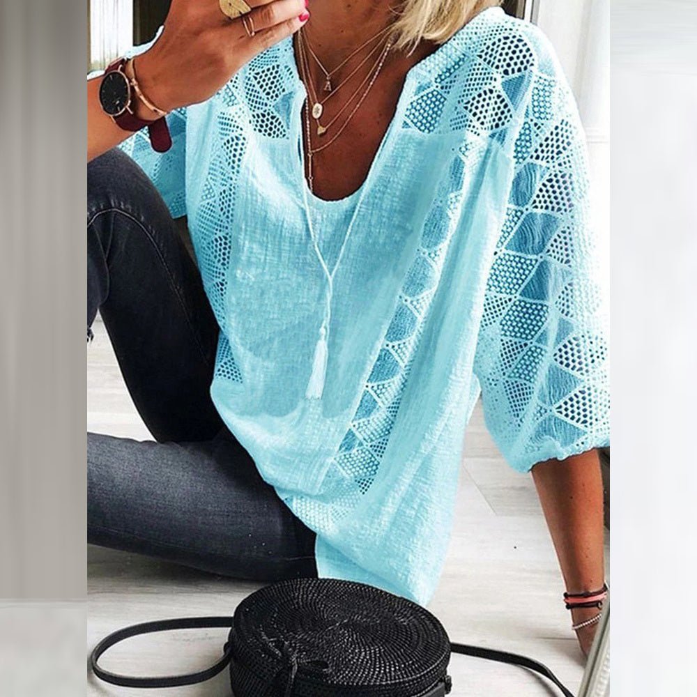 Sherri™ Boho Crochet-Detail Blouse